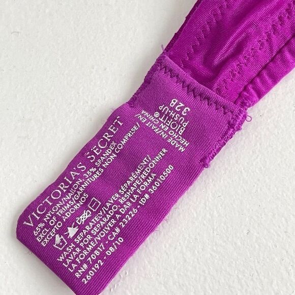 Victoria's Secret Women's Jeweled BIOFIT Push Up Bra Purple Size 32B - Picture 10 of 11